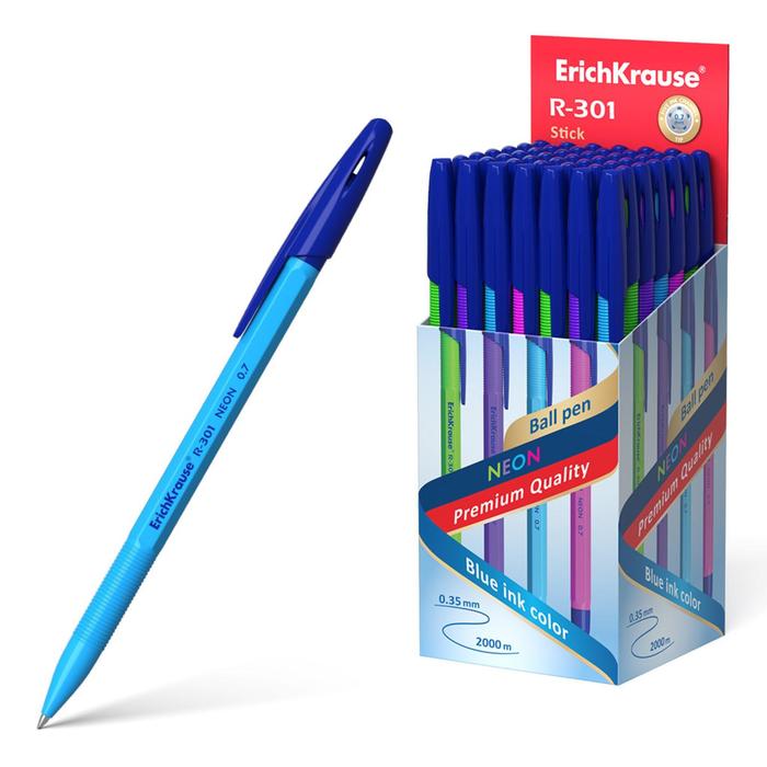 Ручка шариковая ErichKrause R-301 Neon Stick, узел 0.7 мм, чернила синие, длина письма 200
Ручка шариковая ErichKrause R-301 Neon Stick, узел 0.7 мм, чернила синие, длина письма 200