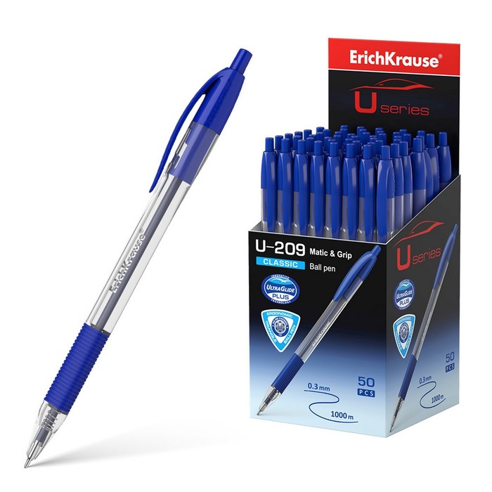 Ручка шариковая автоматическая ErichKrause U-209 Classic Matic&Grip 1.0, Ultra Glide Techn
Ручка шариковая автоматическая ErichKrause U-209 Classic Matic&Grip 1.0, Ultra Glide Techn