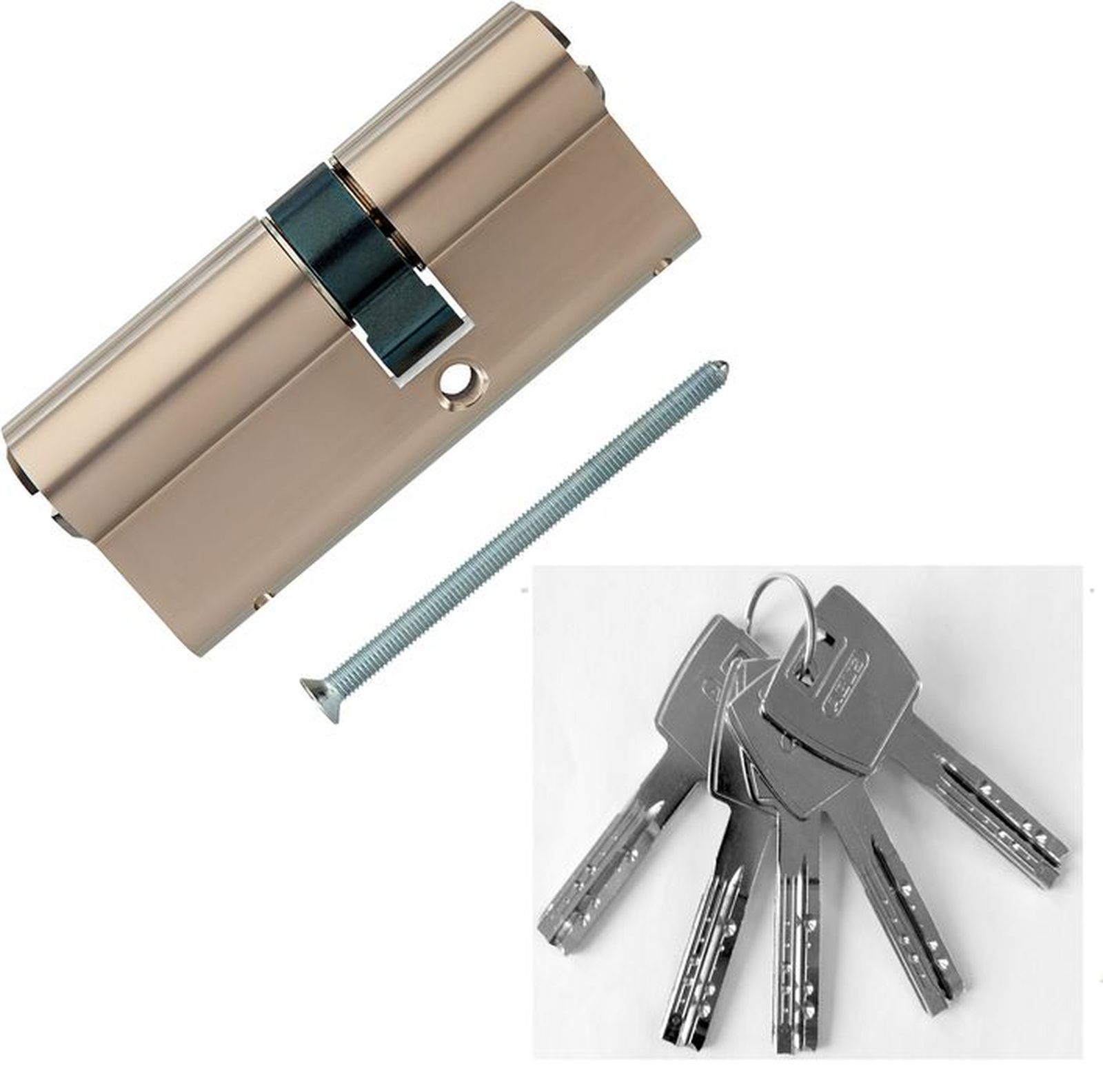 фото Европрофильный цилиндр abus x12r410 ключ/ключ 35-45 (80 мм) ni (5 key)