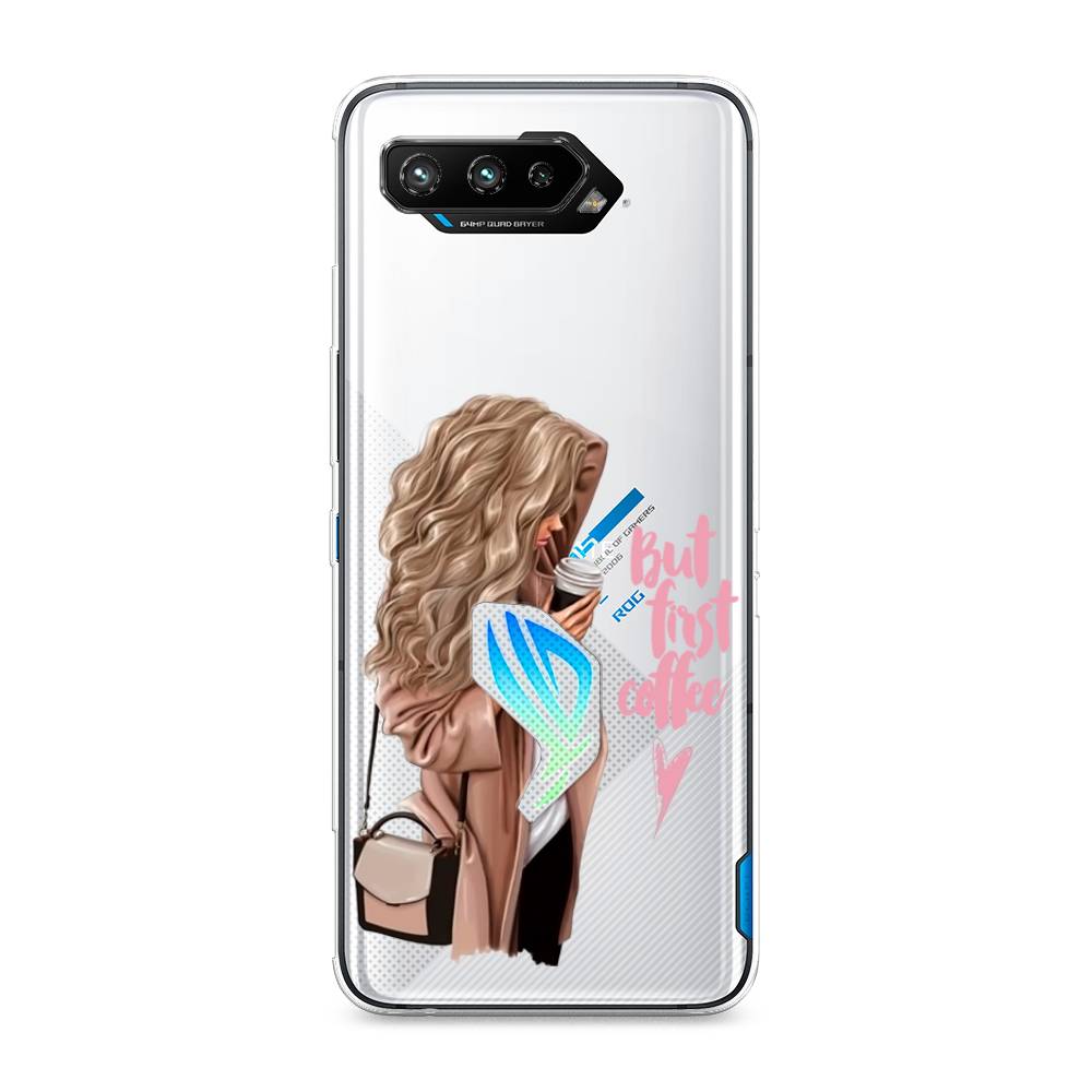 фото Чехол awog "девушка с кофе" для asus rog phone 5s