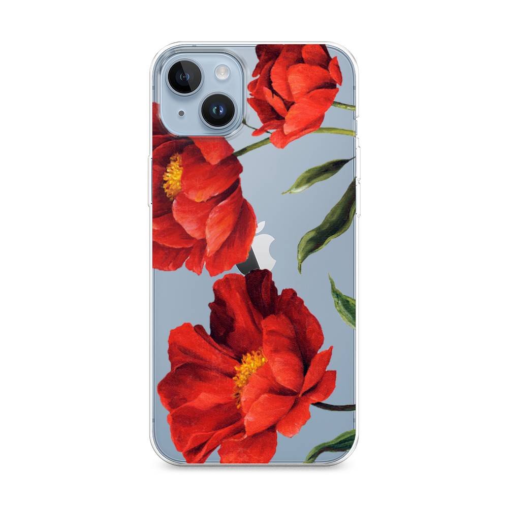 фото Чехол awog на apple iphone 14 plus / айфон 14 плюс "красные маки"