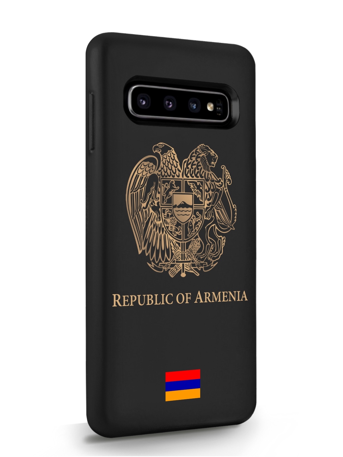 фото Чехол signumcase для samsung galaxy s10 золотой герб армении черный