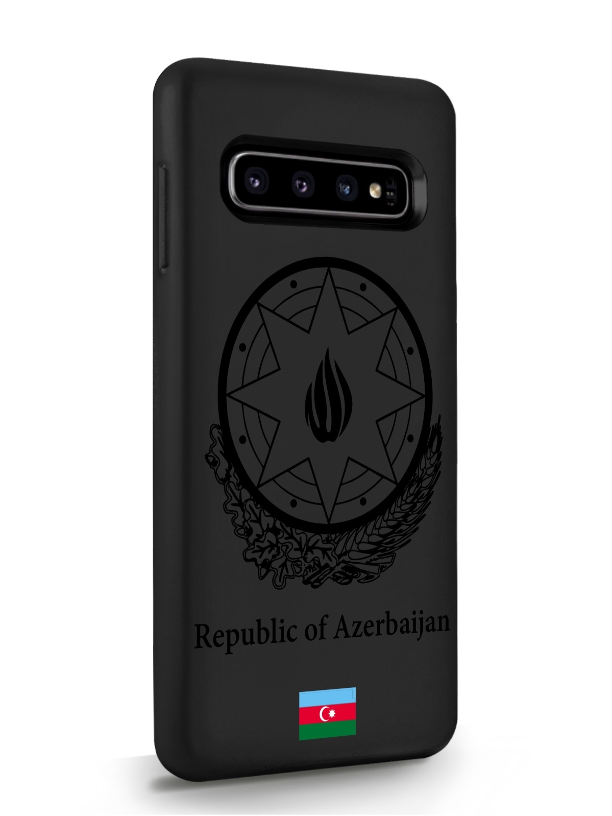 фото Чехол signumcase для samsung galaxy s10 черный лаковый герб азербайджана черный