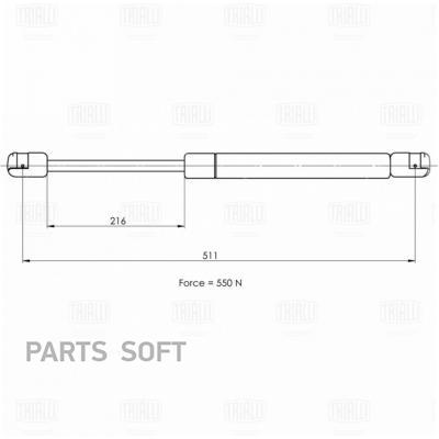 фото Trialli gs1006 амортизатор (упор) для а/м ford focus i (98-) универс. (крышки багажника)