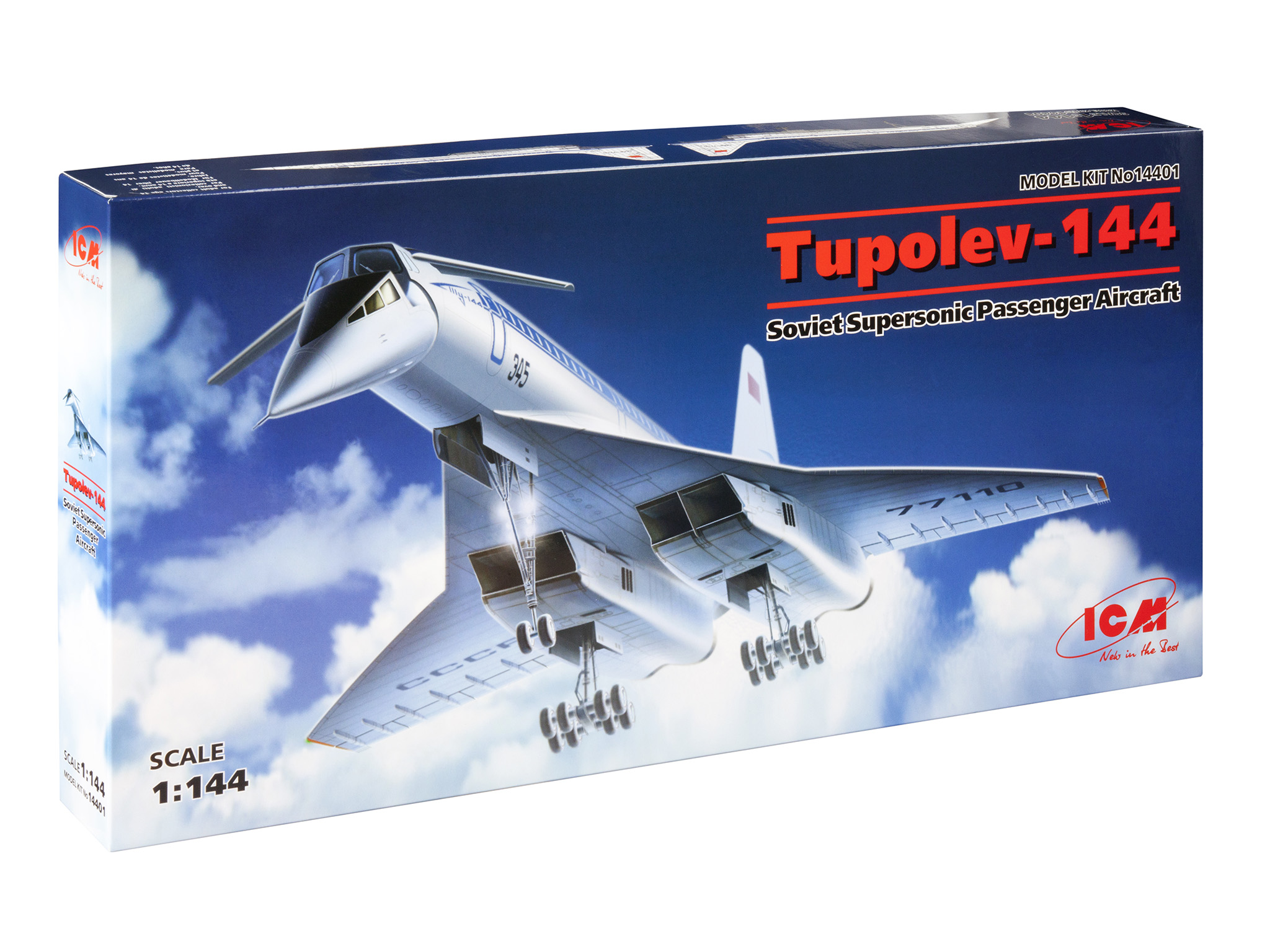 Сборная модель ICM 1/144 Ту-144, Советский сверхзвуковой пассажирский самолет 14401
Сборная модель ICM 1/144 Ту-144, Советский сверхзвуковой пассажирский самолет 14401