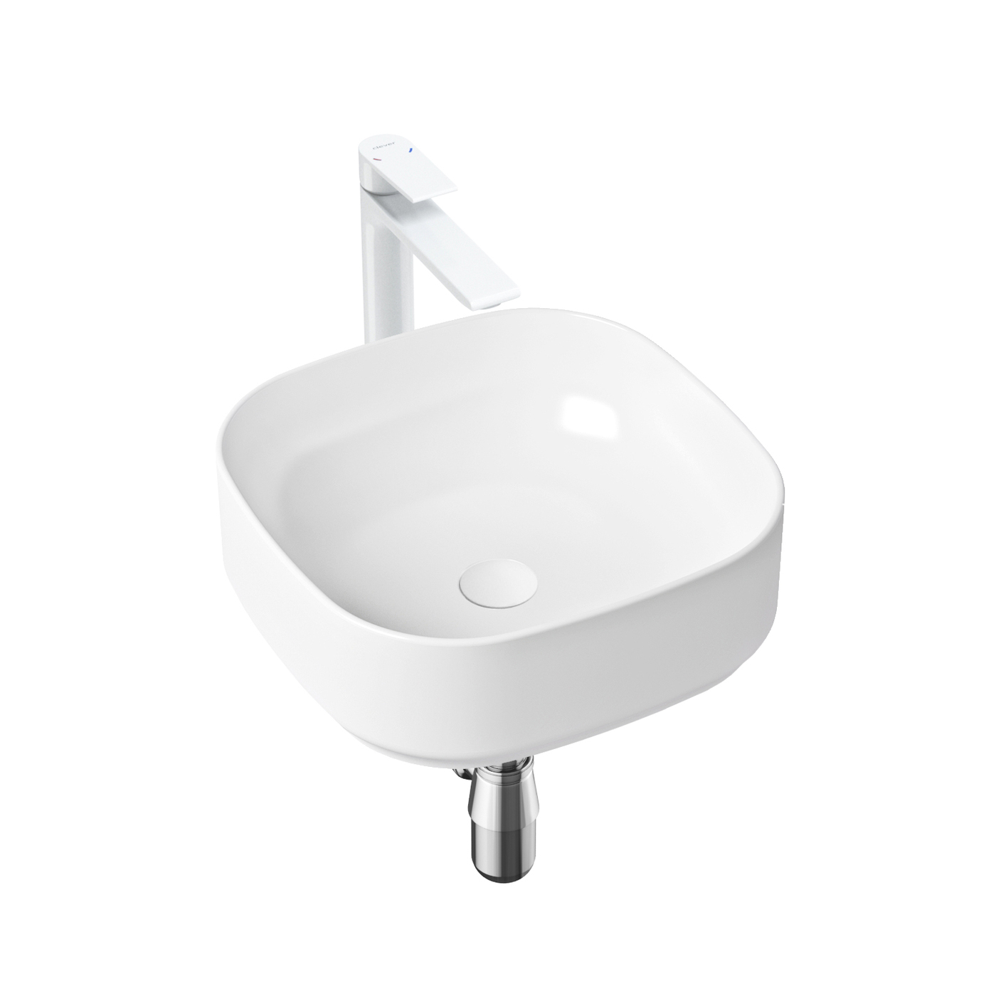 фото Комплект 4 в 1 lavinia boho bathroom sink slim 21510063, накладная раковина 40 см