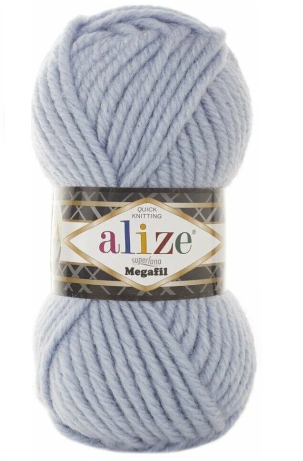 Пряжа ALIZE 'Superlana Megafil', 100г, 55м (шерсть, акрил) (480 светло-голубой), 5 мотков
Пряжа ALIZE 'Superlana Megafil', 100г, 55м (шерсть, акрил) (480 светло-голубой), 5 мотков