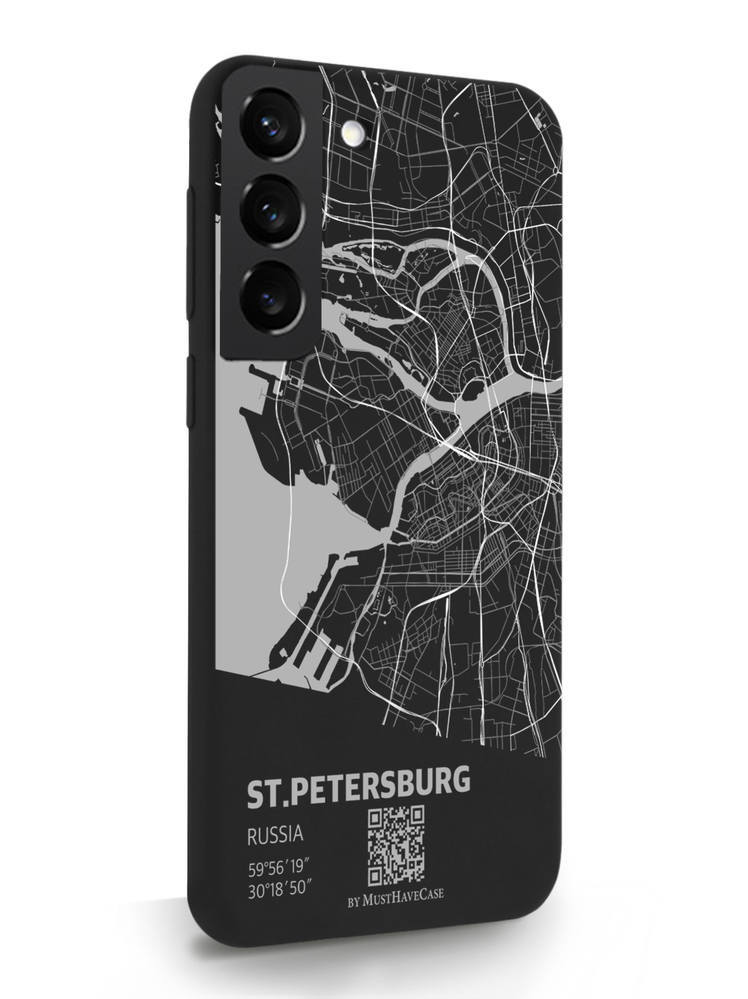 фото Чехол musthavecase для samsung galaxy s22 карта санкт-петербурга черный