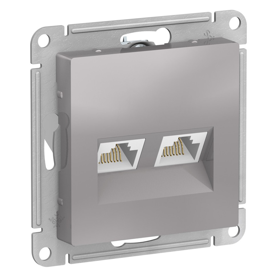 Розетка двойная Atlasdesign скрытой установки компьютерная RJ45+RJ45, cat. 5E механизм, Серый
Розетка двойная Atlasdesign скрытой установки компьютерная RJ45+RJ45, cat. 5E механизм, Серый