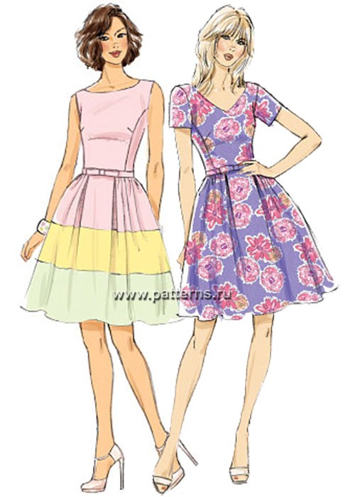 Выкройка Butterick №5982 — Платье 
Выкройка Butterick №5982 — Платье