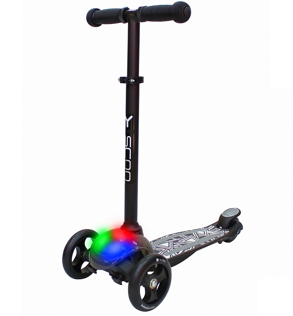 фото Самокат детский y-scoo trio diamond 120 мм kaleidoscope black-white