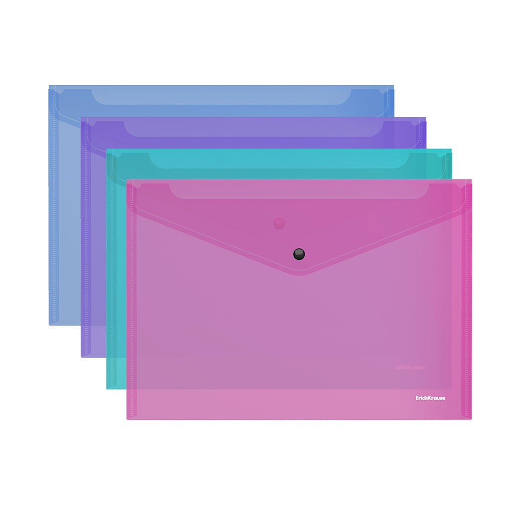 Папка-конверт на кнопке пластиковая ErichKrause Glossy Vivid, полупрозрачная, A4, ассорти, Голубой;розовый;синий;фиолетовый
Папка-конверт на кнопке пластиковая ErichKrause Glossy Vivid, полупрозрачная, A4, ассорти, Голубой;розовый;синий;фиолетовый