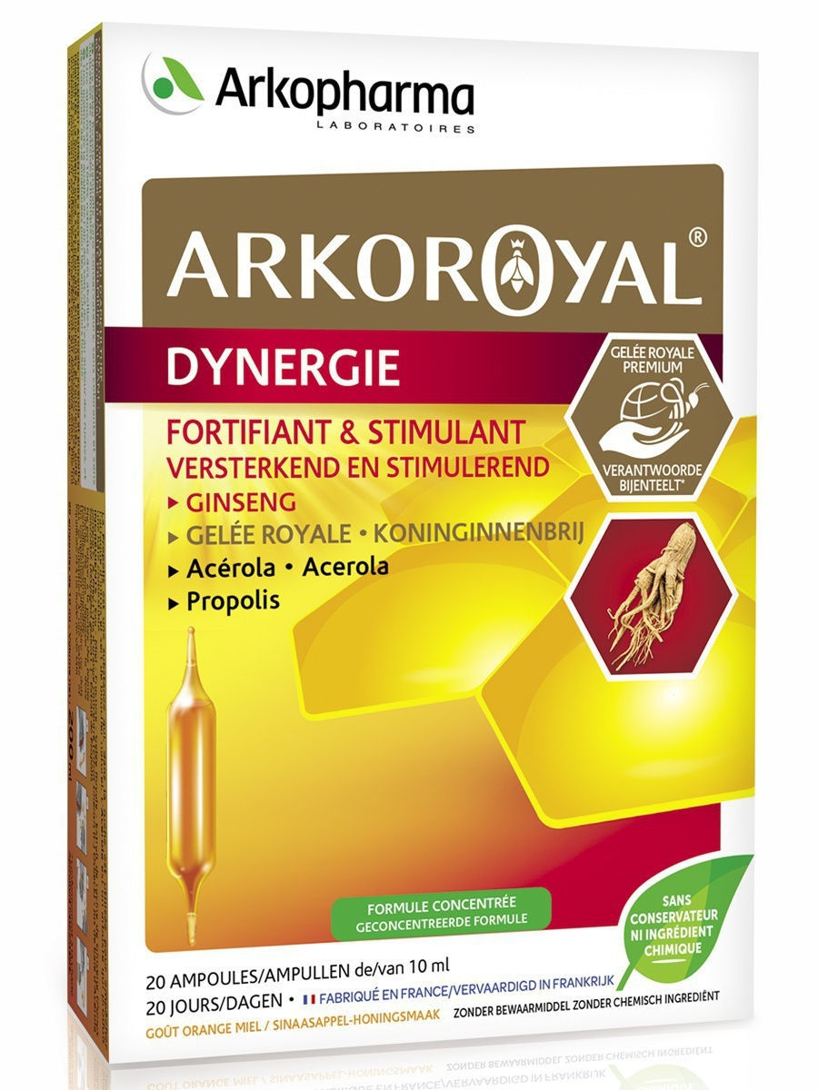 Укрепление иммунитета Снижение усталости Arkopharma Arkoroyal Dynergie 10 мл ампулы 20 шт., Arkoroyal Dynergie
Укрепление иммунитета Снижение усталости Arkopharma Arkoroyal Dynergie 10 мл ампулы 20 шт., Arkoroyal Dynergie