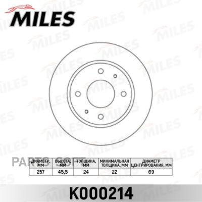 MILES K000214 Диск тормозной передний HYUNDAI SONATA (EF) 2.0-2.5 98-01/SONATA (NF) 2.4 05
MILES K000214 Диск тормозной передний HYUNDAI SONATA (EF) 2.0-2.5 98-01/SONATA (NF) 2.4 05
