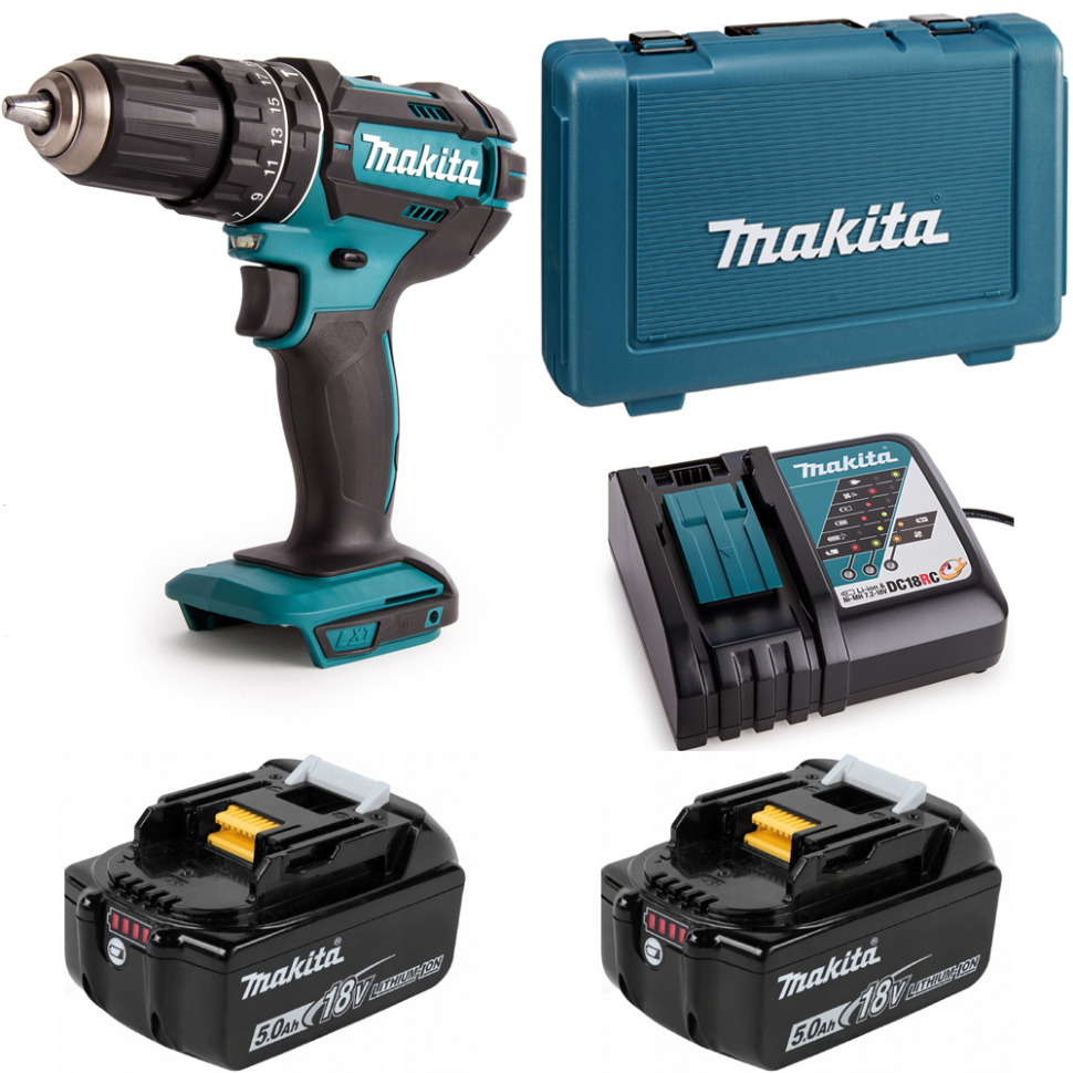 Ударная дрель-шуруповерт аккумуляторная Makita 62Нм 18В LXT Li-Ion 2x5Ач DHP482RTE, DHP482RTE
Ударная дрель-шуруповерт аккумуляторная Makita 62Нм 18В LXT Li-Ion 2x5Ач DHP482RTE, DHP482RTE