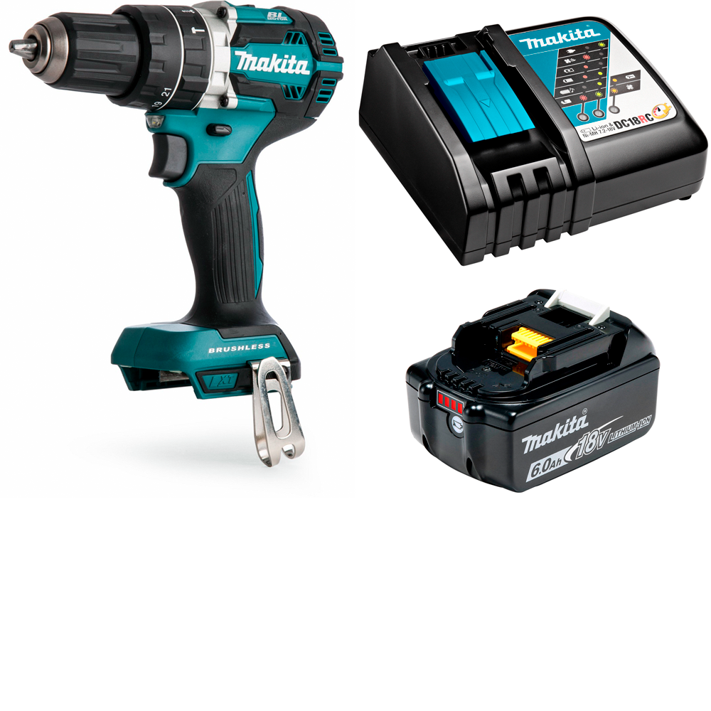 Ударная дрель-шуруповерт аккумуляторная Makita 54Нм 18В LXT Li-Ion 1x6Ач DHP484RG, DHP484RG
Ударная дрель-шуруповерт аккумуляторная Makita 54Нм 18В LXT Li-Ion 1x6Ач DHP484RG, DHP484RG
