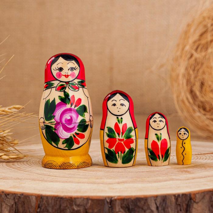 Матрёшка «Семёновская», красный платок, 4 кукольная, 9 см, ручная работа, Разноцветный
Матрёшка «Семёновская», красный платок, 4 кукольная, 9 см, ручная работа, Разноцветный