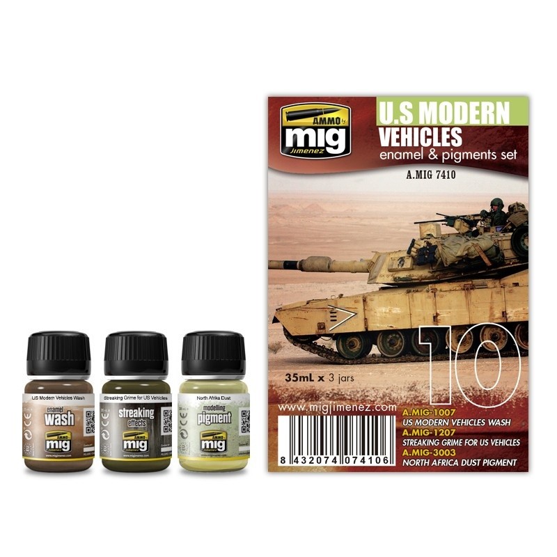 AMIG7410 Ammo Mig Набор для создания реалистичных эффектов везерингаUS MODERN VEHICLES SET
AMIG7410 Ammo Mig Набор для создания реалистичных эффектов везерингаUS MODERN VEHICLES SET