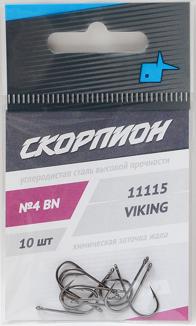 Одинарные крючки Viking классические №4, оголовок с колечком, прямое острие, с бородкой, Черный, Viking
Одинарные крючки Viking классические №4, оголовок с колечком, прямое острие, с бородкой, Черный, Viking
