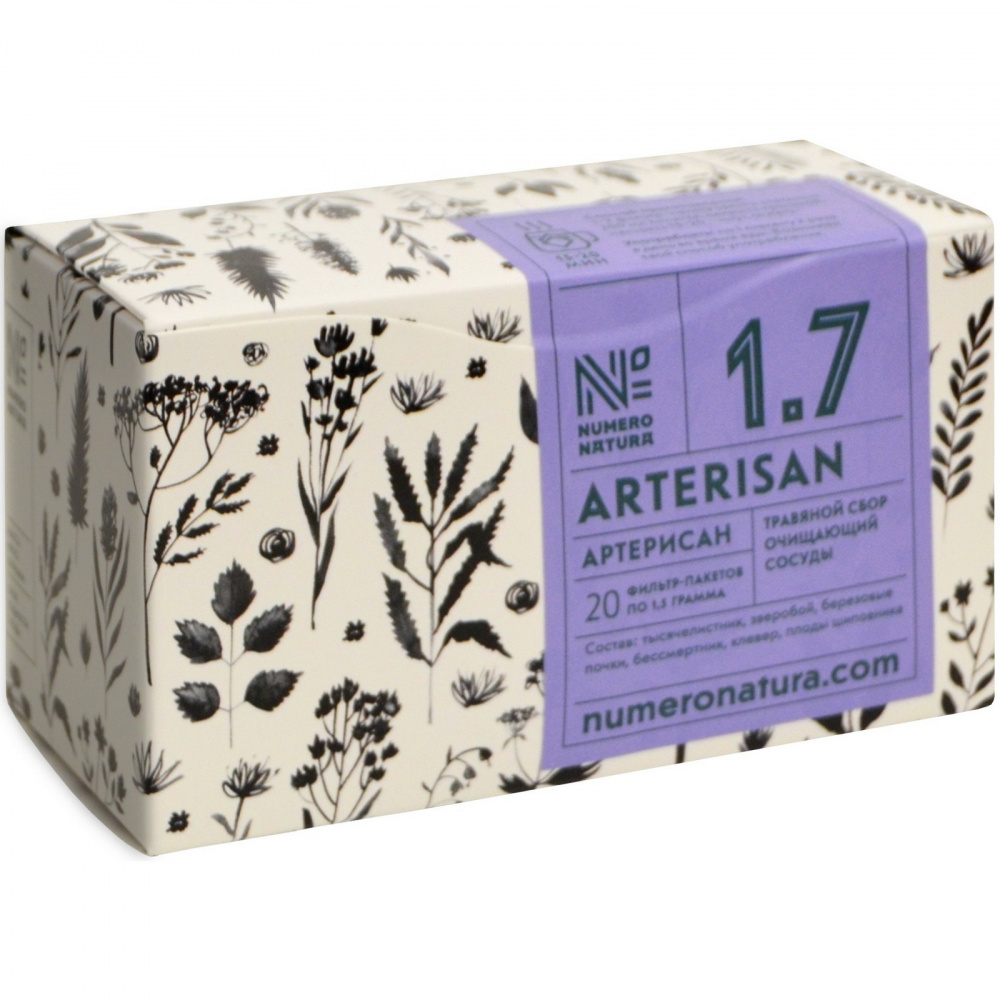Травяной сбор Numero natura Arterisan 1.7 20 пакетики 20 шт.
Травяной сбор Numero natura Arterisan 1.7 20 пакетики 20 шт.