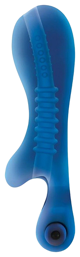 фото Синий мастурбатор с вибростимулятором мошонки renegade ball tugging stroker ns novelties