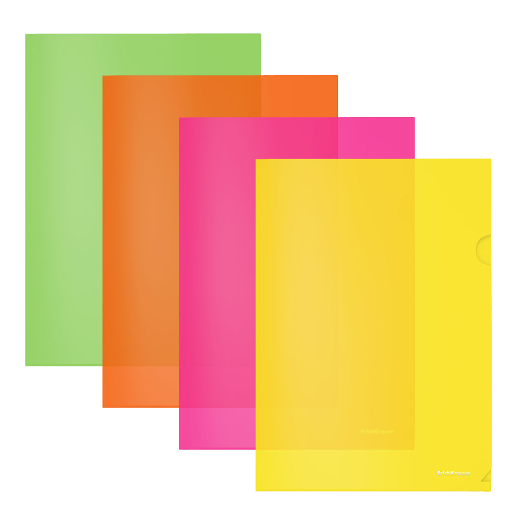 Папка-уголок пластиковая ErichKrause Glossy Neon, A4, полупрозрачная, ассорти (в пакете по, Желтый;зеленый;оранжевый;розовый
Папка-уголок пластиковая ErichKrause Glossy Neon, A4, полупрозрачная, ассорти (в пакете по, Желтый;зеленый;оранжевый;розовый