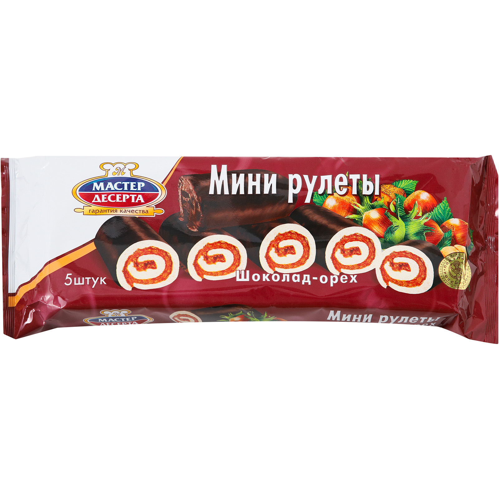 Рулеты Мастер Десерта бисквитные с шоколадно-ореховым кремом в шоколаде мини 175 г 
Рулеты Мастер Десерта бисквитные с шоколадно-ореховым кремом в шоколаде мини 175 г