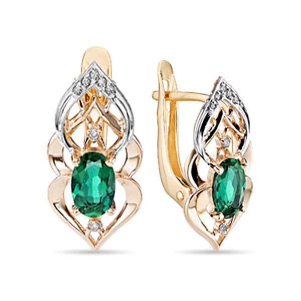 Серьги из красного золота с бриллиантом/изумрудом искусственным 585Gold 102005840, 102005840
Серьги из красного золота с бриллиантом/изумрудом искусственным 585Gold 102005840, 102005840
