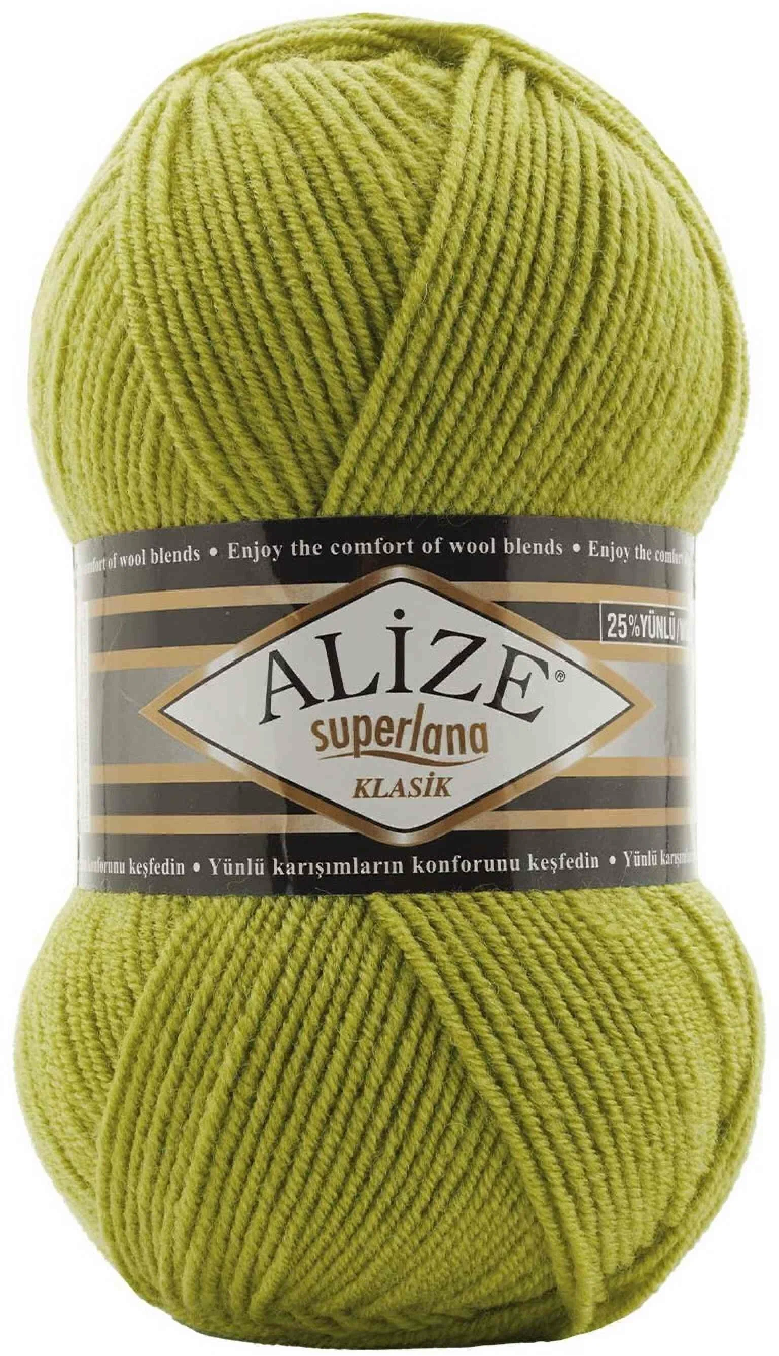 Пряжа Alize Superlana klasik 100г, 280м (акрил, шерсть) ТУ (11 фисташка), Зеленый, Superlana Klasik
Пряжа Alize Superlana klasik 100г, 280м (акрил, шерсть) ТУ (11 фисташка), Зеленый, Superlana Klasik