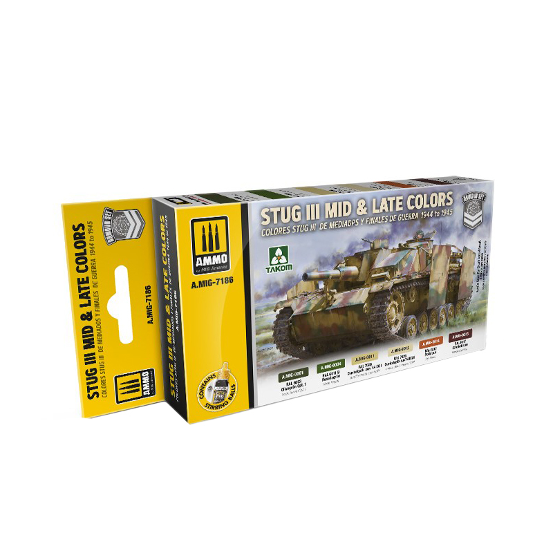 Набор акриловых красок AMMO MIG STUG III средних и поздних цветов с 1944 по 1945 AMIG7186, Stug iii средних и поздних цветов с 1944 по 1945 год
Набор акриловых красок AMMO MIG STUG III средних и поздних цветов с 1944 по 1945 AMIG7186, Stug iii средних и поздних цветов с 1944 по 1945 год