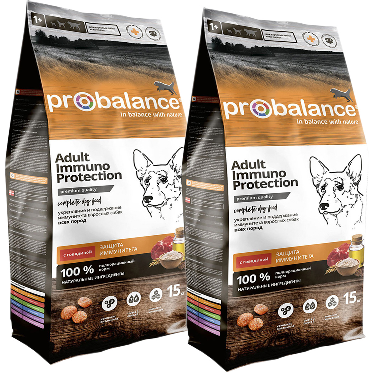 PROBALANCE PROBALANCE DOG ADULT IMMUNO для взрослых собак всех пород с говядиной (15 + 15
PROBALANCE PROBALANCE DOG ADULT IMMUNO для взрослых собак всех пород с говядиной (15 + 15