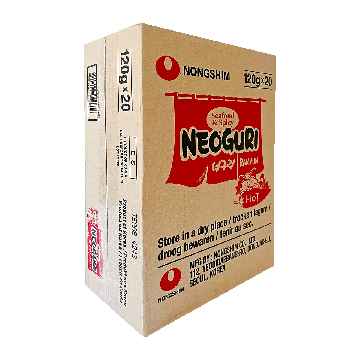 Лапша быстрого приготовления Nongshim неогури с морепродуктами острая, пачка 120 г х 20 шт
Лапша быстрого приготовления Nongshim неогури с морепродуктами острая, пачка 120 г х 20 шт