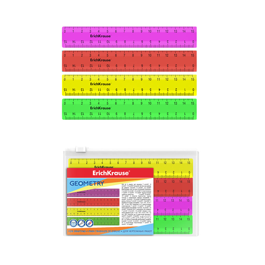 Набор из 4 пластиковых линеек ErichKrause Neon Solid, 15см, в zip-пакете, Розовый;оранжевый;желтый;зеленый, Линейки
Набор из 4 пластиковых линеек ErichKrause Neon Solid, 15см, в zip-пакете, Розовый;оранжевый;желтый;зеленый, Линейки