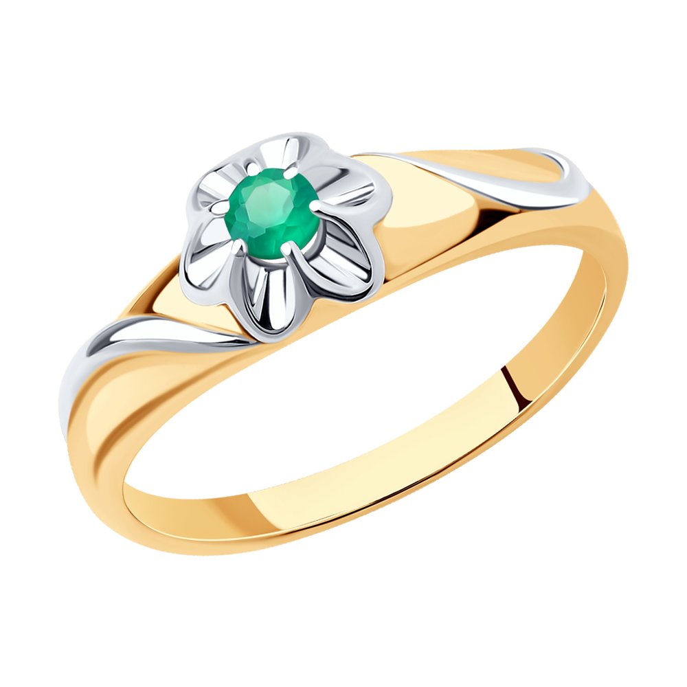 фото Кольцо из серебра с агатом р. 18 diamant 93-310-00982-2