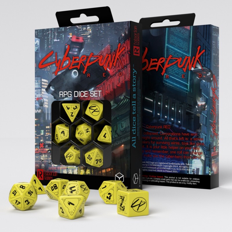 Набор кубиков для игр Q-Workshop Cyberpunk Red Dice Set: Danger Zone, Желтый;черный, Danger Zone
Набор кубиков для игр Q-Workshop Cyberpunk Red Dice Set: Danger Zone, Желтый;черный, Danger Zone