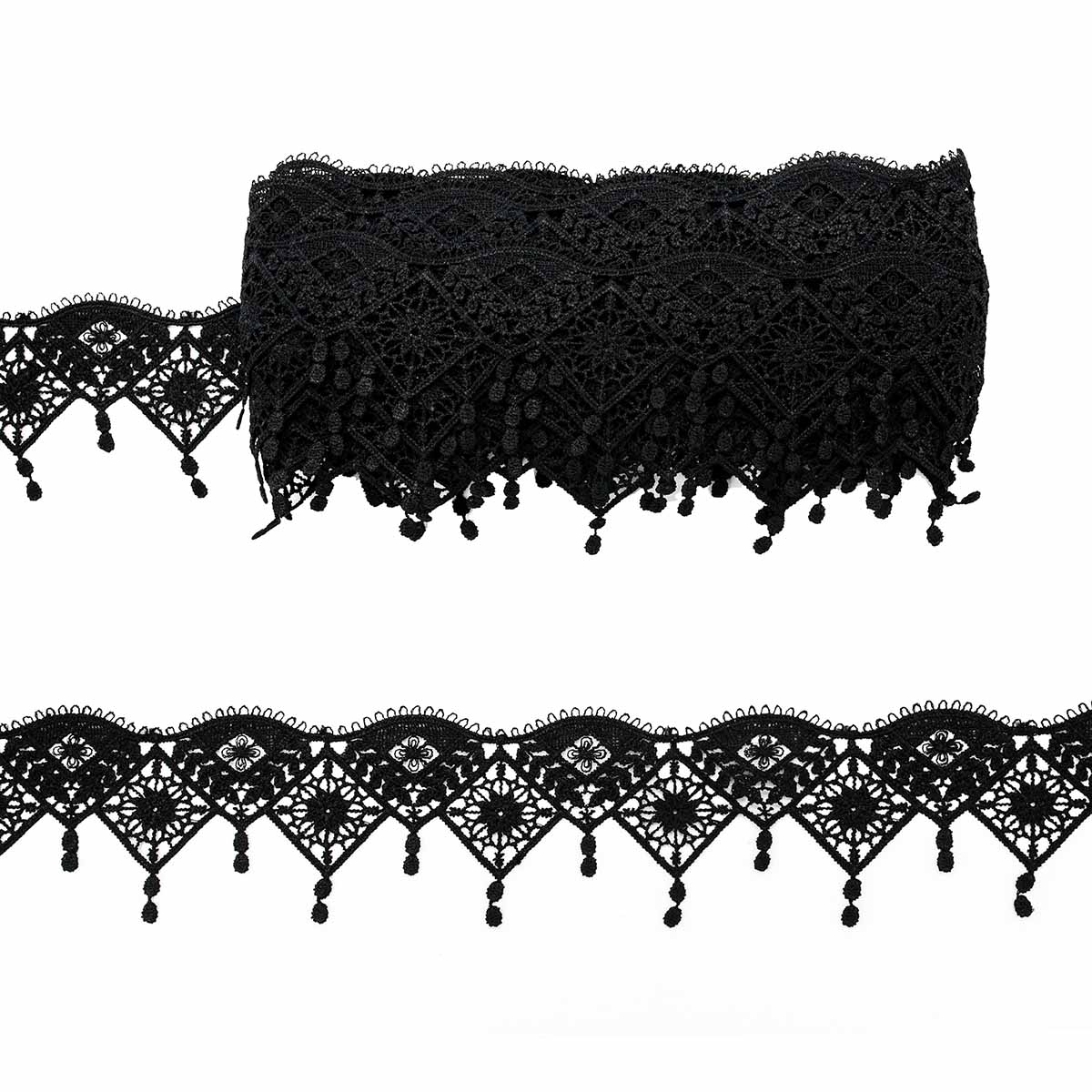 Кружево матовое гипюр АЙРИС с подвесками, арт. 3AR799, 5,5 см*9,14 м (чёрный), Черный, 7728918
Кружево матовое гипюр АЙРИС с подвесками, арт. 3AR799, 5,5 см*9,14 м (чёрный), Черный, 7728918
