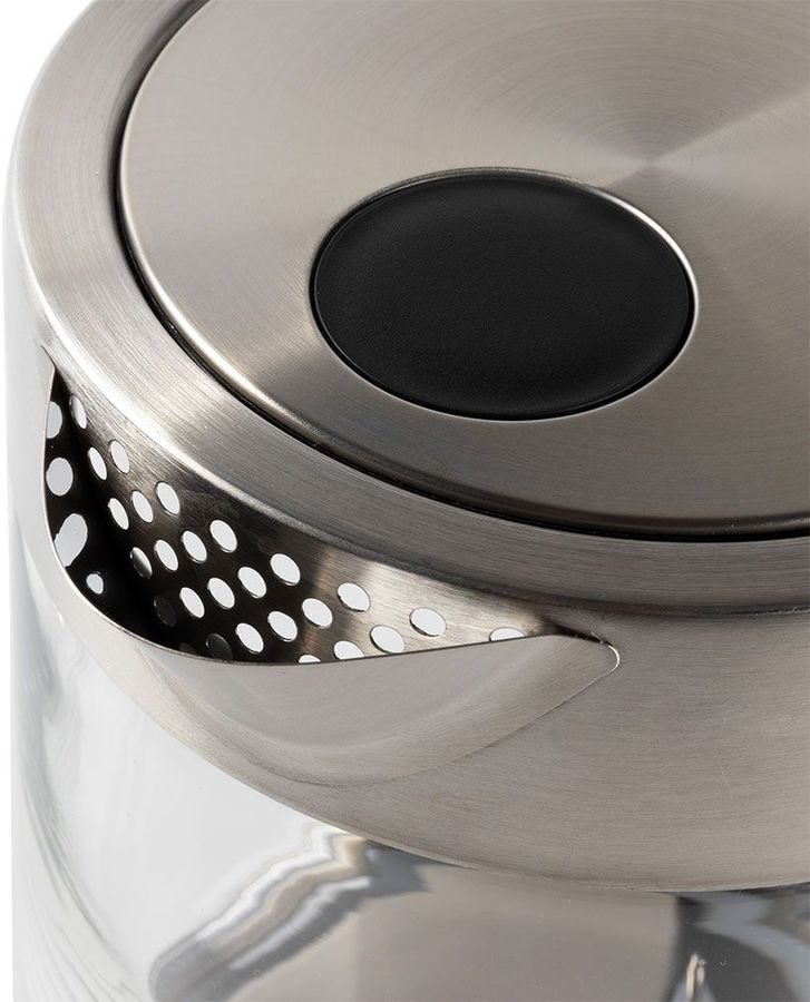 фото Чайник электрический endever skyline kr-336g, 2200вт, прозрачный и серебристый