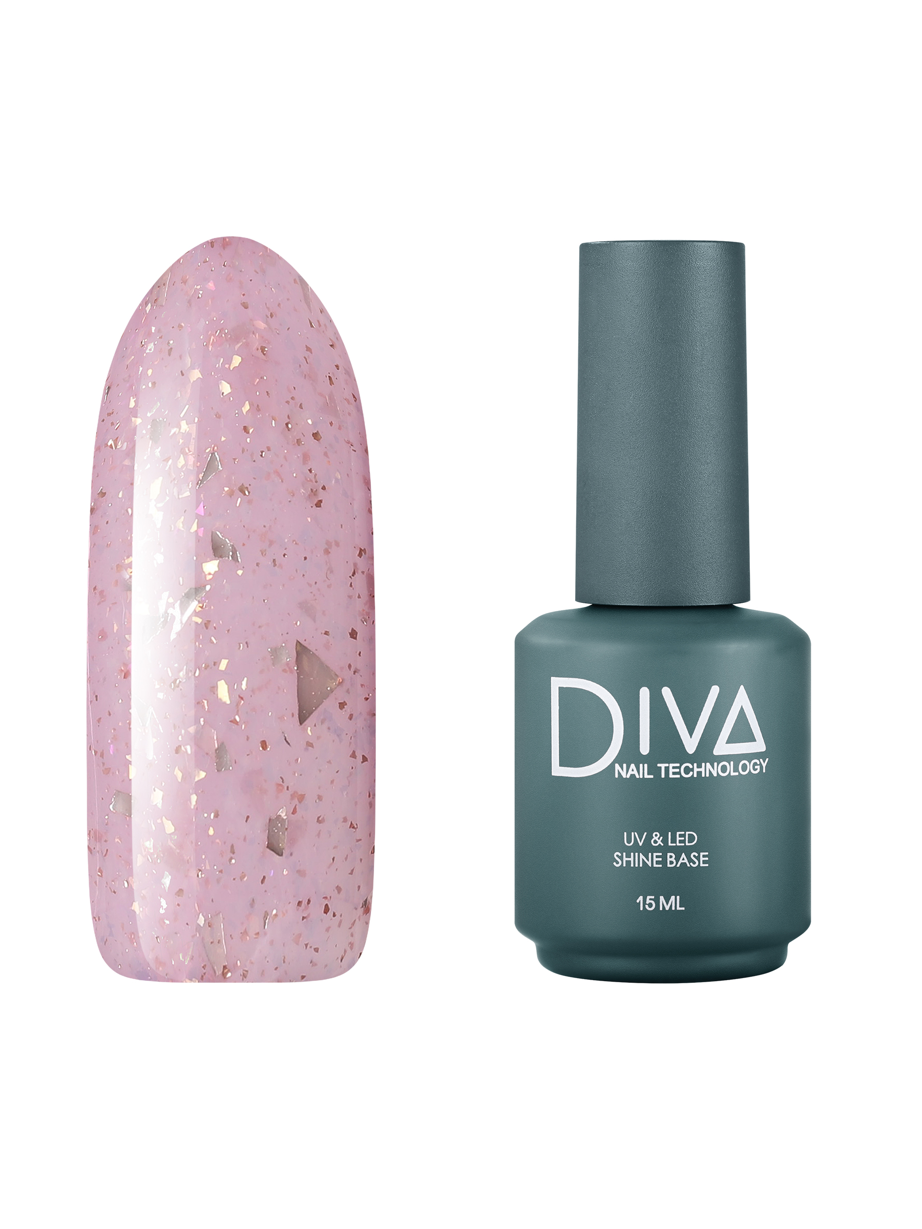 Основа для гель-лака Diva Nail Technology камуфляжная база с блестками розовая 15 мл, Shine
Основа для гель-лака Diva Nail Technology камуфляжная база с блестками розовая 15 мл, Shine