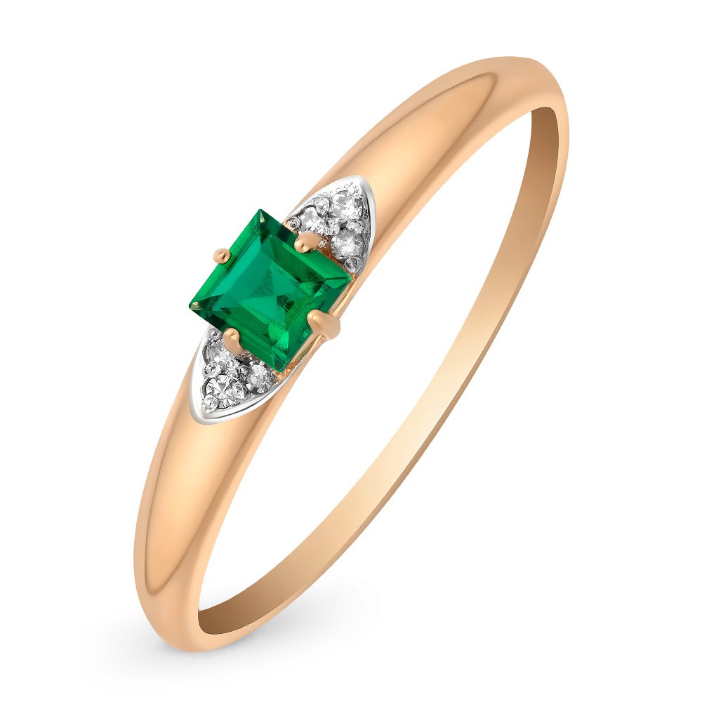 Кольцо из красного золота с бриллиантом/изумрудом искусственным р. , 585Gold 101008461, 101008461
Кольцо из красного золота с бриллиантом/изумрудом искусственным р. , 585Gold 101008461, 101008461