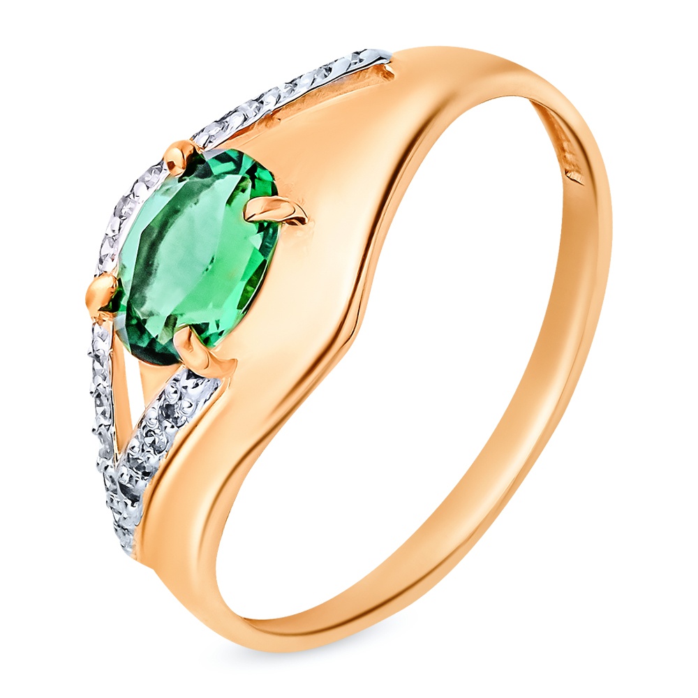 Кольцо из красного золота с бриллиантом/изумрудом искусственным р. 585Gold 101014134, 101014134
Кольцо из красного золота с бриллиантом/изумрудом искусственным р. 585Gold 101014134, 101014134