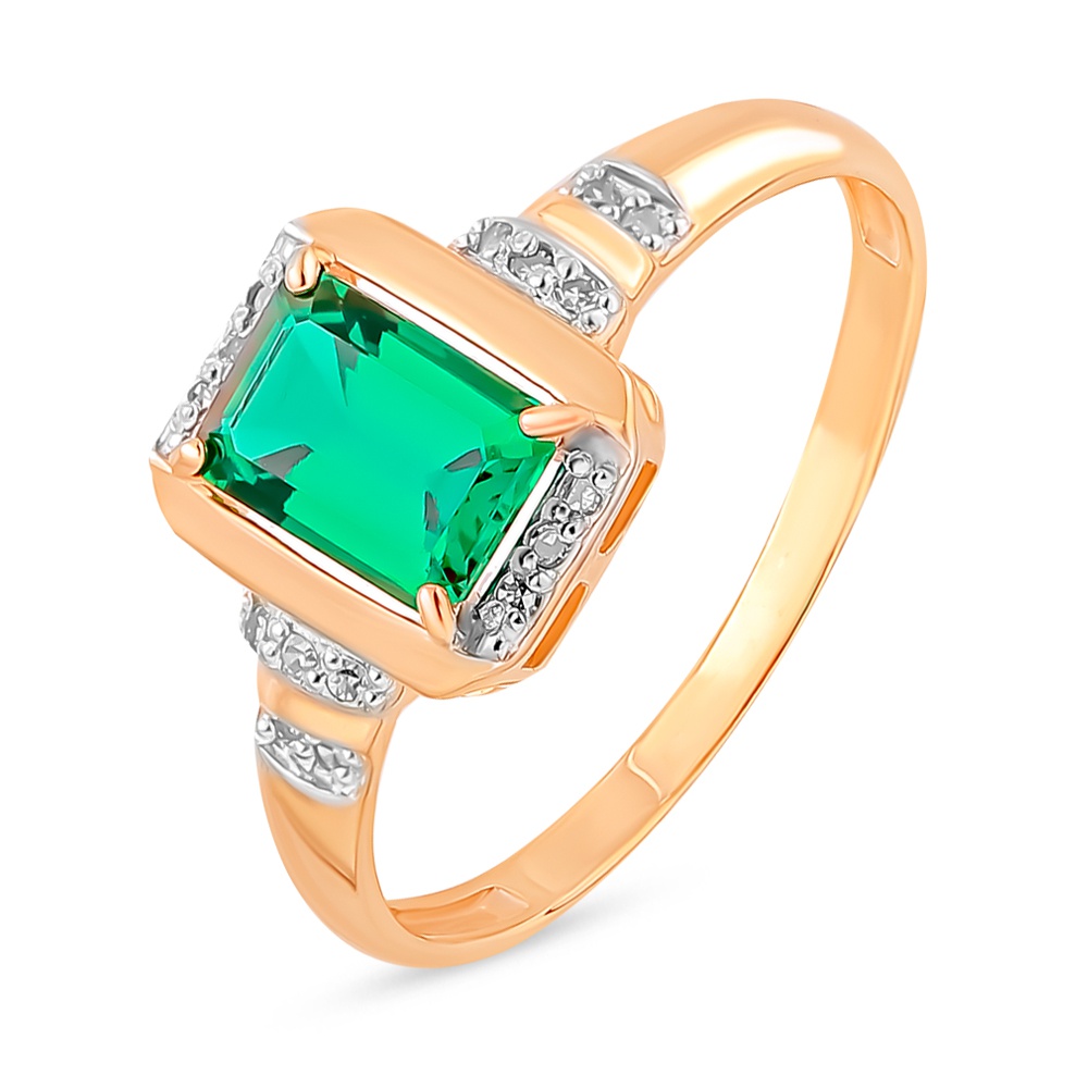 Кольцо из красного золота с бриллиантом/изумрудом искусственным р. 585Gold 101014013, 101014013
Кольцо из красного золота с бриллиантом/изумрудом искусственным р. 585Gold 101014013, 101014013