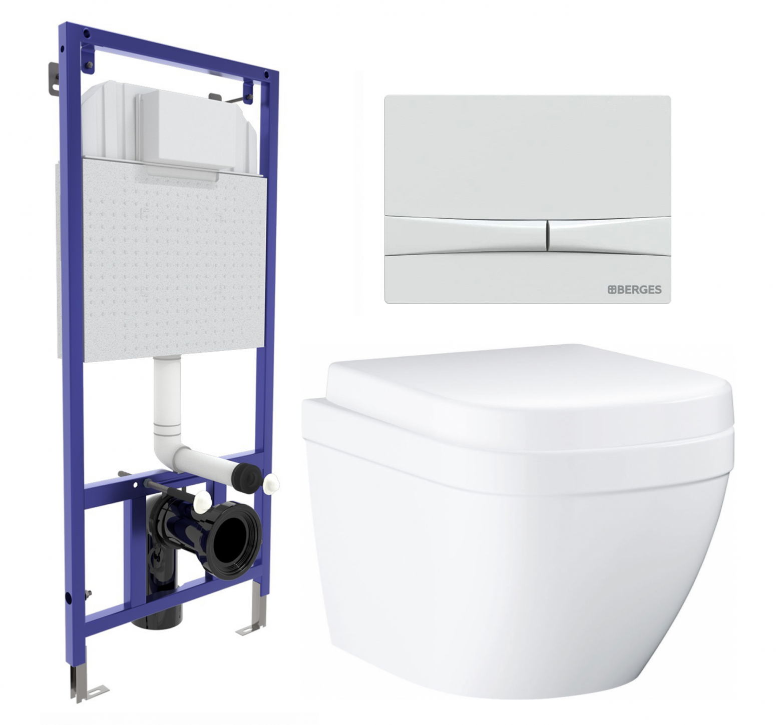 Комплект: инсталляция Berges Wasserhaus Novum + унитаз Euro Ceramic + кнопка белая, 565426
Комплект: инсталляция Berges Wasserhaus Novum + унитаз Euro Ceramic + кнопка белая, 565426