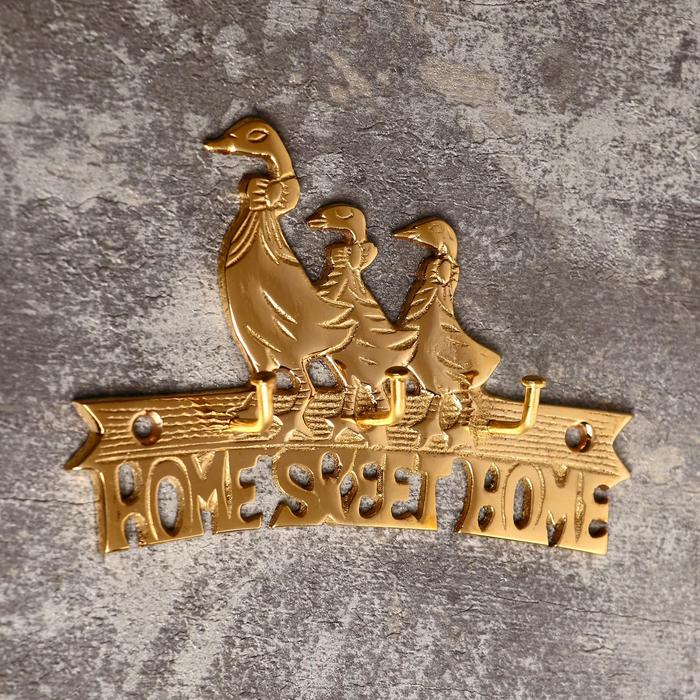 фото Крючки "милый дом" латунь, 13х9х3 см