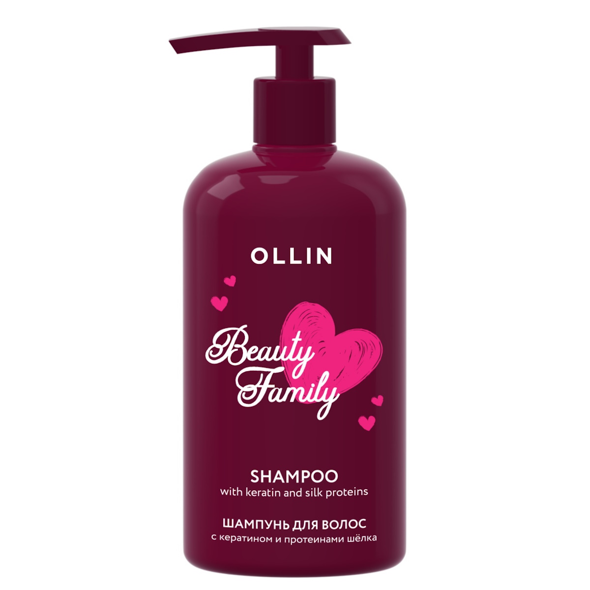 Шампунь для волос с кератином и протеинами шелка Ollin Professional BEAUTY FAMILY 500 мл
Шампунь для волос с кератином и протеинами шелка Ollin Professional BEAUTY FAMILY 500 мл