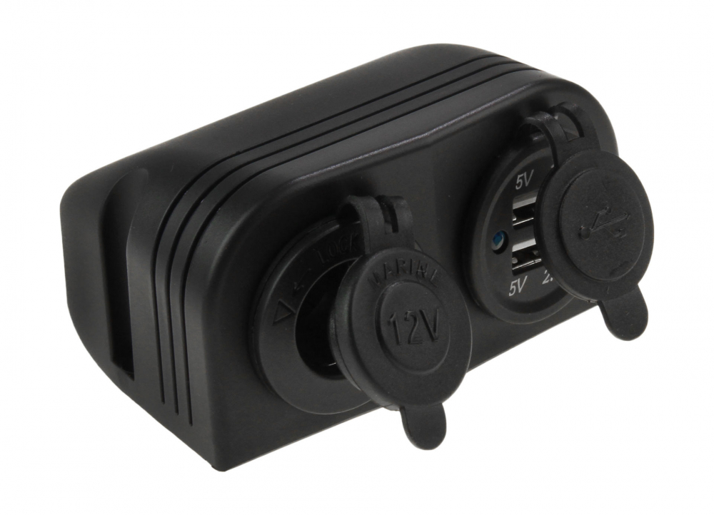 фото Разъем usb 5в 3.1а и прикуриватель для крепления на приборную панель aes.co