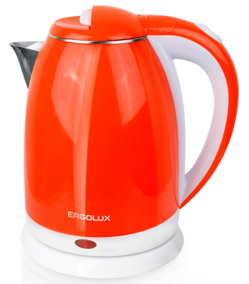 фото Чайник электрический ergolux elx-ks07-с37 оранжевый/белый