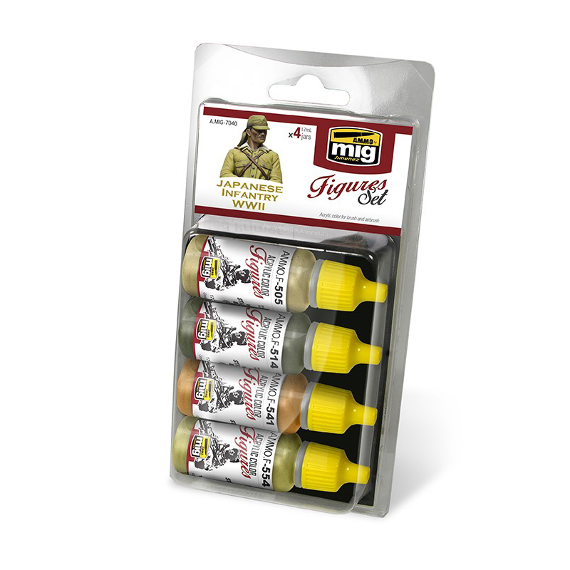 Набор акриловых красок AMMO MIG Figures Японская пехота Второй мировой войны AMIG7040
Набор акриловых красок AMMO MIG Figures Японская пехота Второй мировой войны AMIG7040