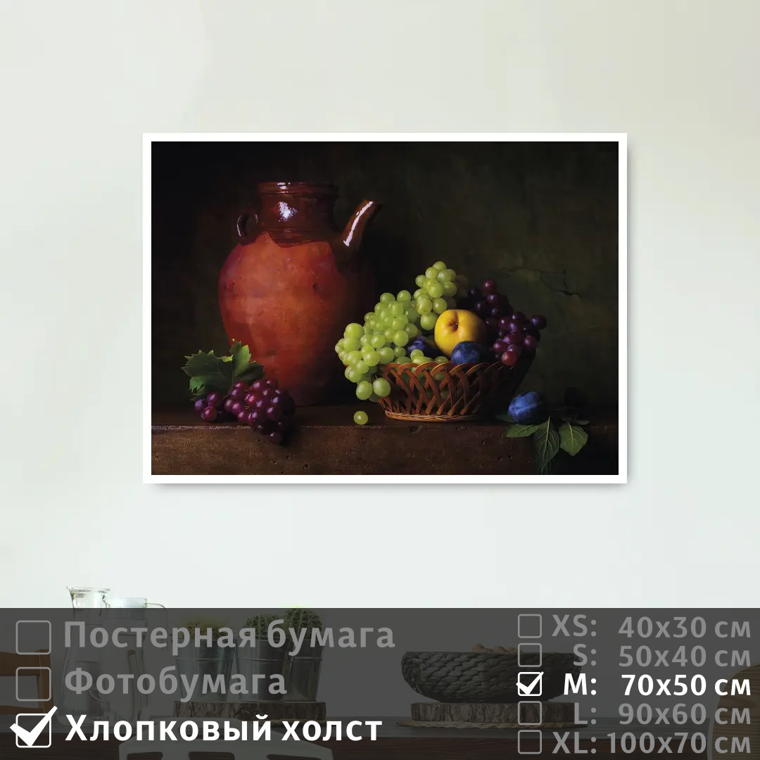 Постер на холсте ПолиЦентр Кувшин с фруктами в корзинке 70х50 см, КувшинСФруктамиВКорзинке
Постер на холсте ПолиЦентр Кувшин с фруктами в корзинке 70х50 см, КувшинСФруктамиВКорзинке