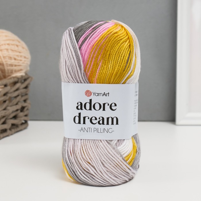 Пряжа для вязания YarnArt Adore Dream, 100% акрил 280м/100г, 1064 серый-розовый-жёлтый
Пряжа для вязания YarnArt Adore Dream, 100% акрил 280м/100г, 1064 серый-розовый-жёлтый