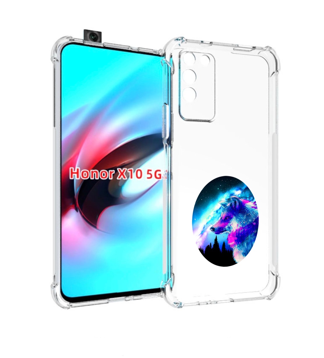 Чехол MyPads голубой волк для Honor X10, Прозрачный, Tocco 
Чехол MyPads голубой волк для Honor X10, Прозрачный, Tocco